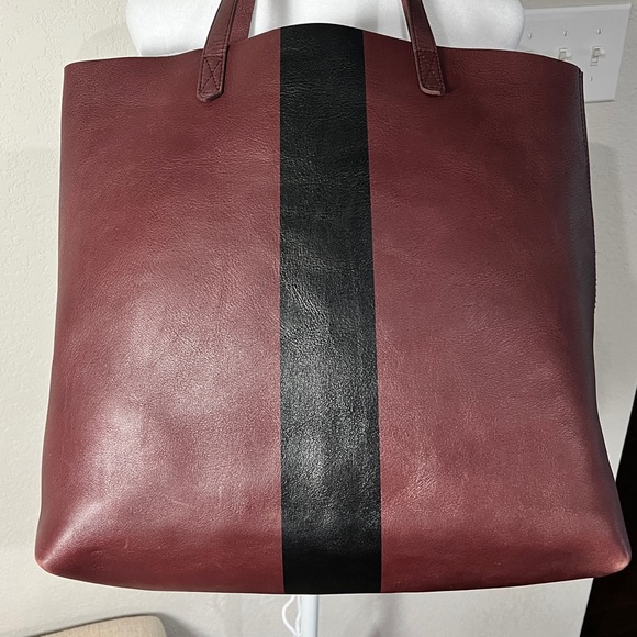 Madewell Paint Stripe Transport Leather Tote - Picture 7 of 14